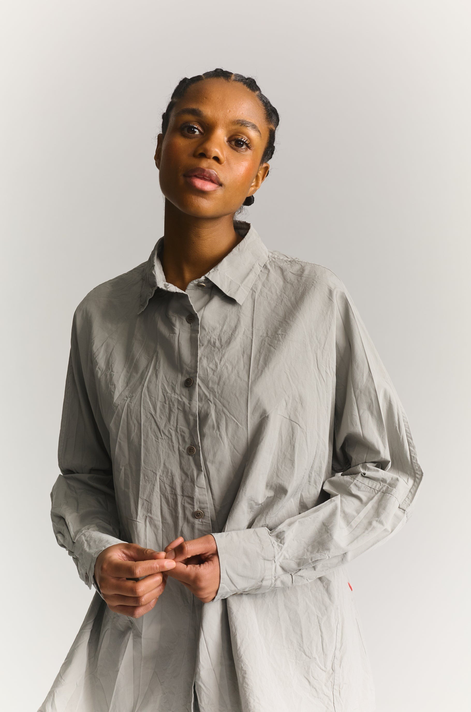 WAGA SOLEIL SHIRT - PAPER COT - LIGHT GREY