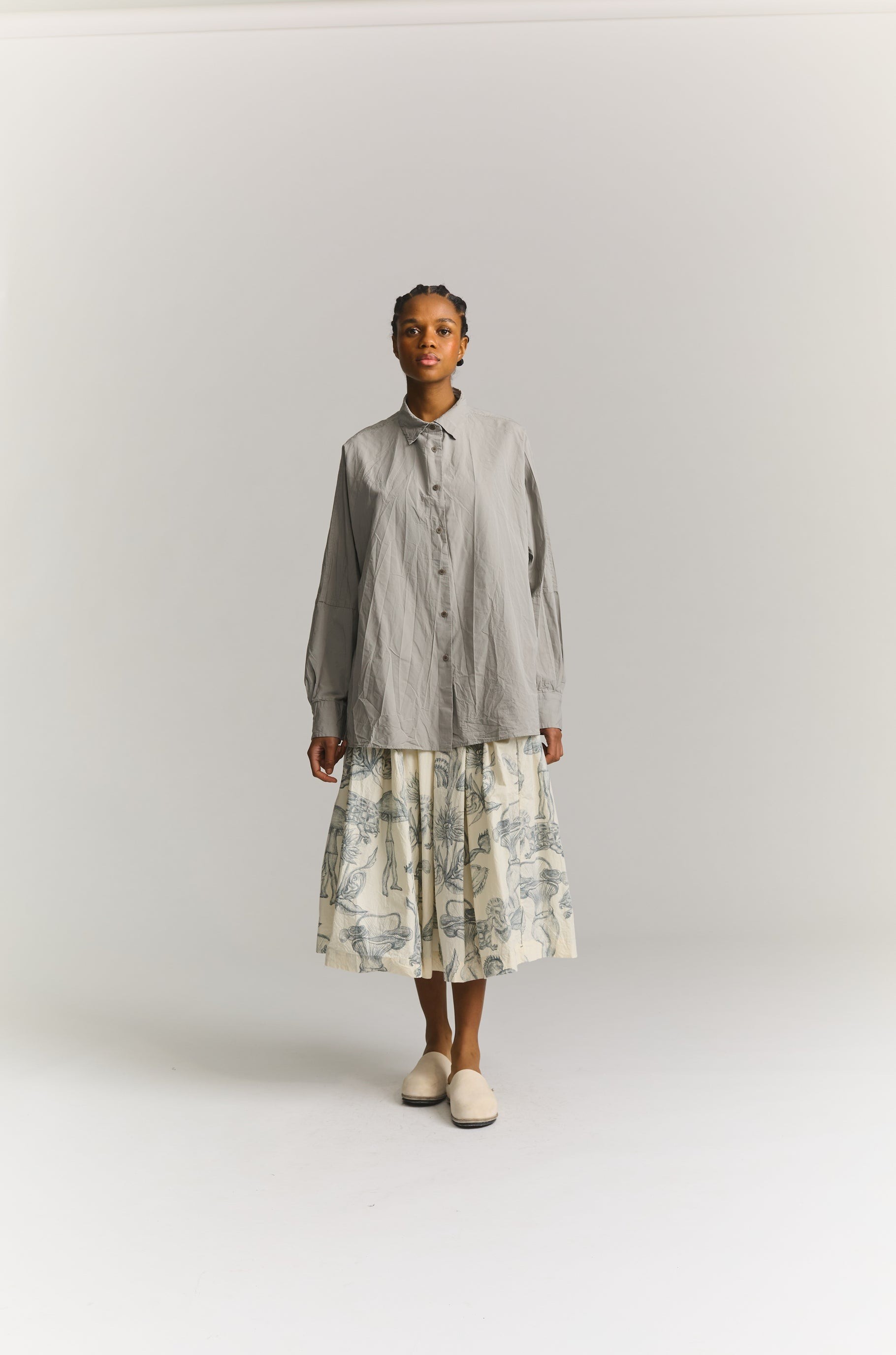 WAGA SOLEIL SHIRT - PAPER COT - LIGHT GREY