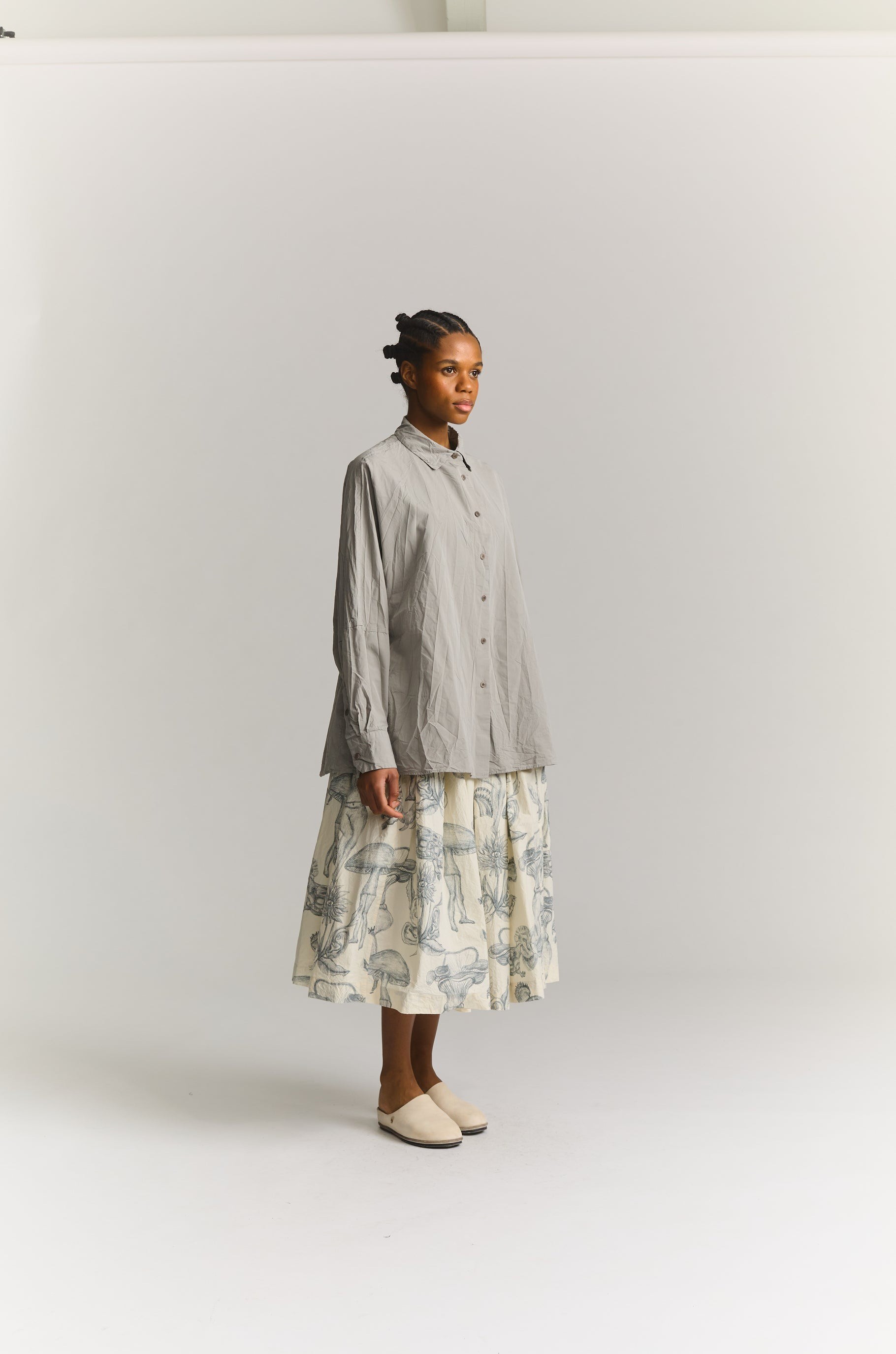 WAGA SOLEIL SHIRT - PAPER COT - LIGHT GREY