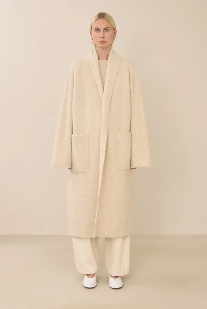 LAUREN MANOOGIAN FW24 DOUBLE FACE LONG COAT ECRU