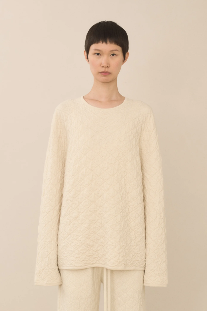 LAUREN MANOOGIAN FW24 DIAMOND QUILT PULLOVER