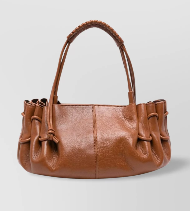 Medium leather shoulder bag with top handle